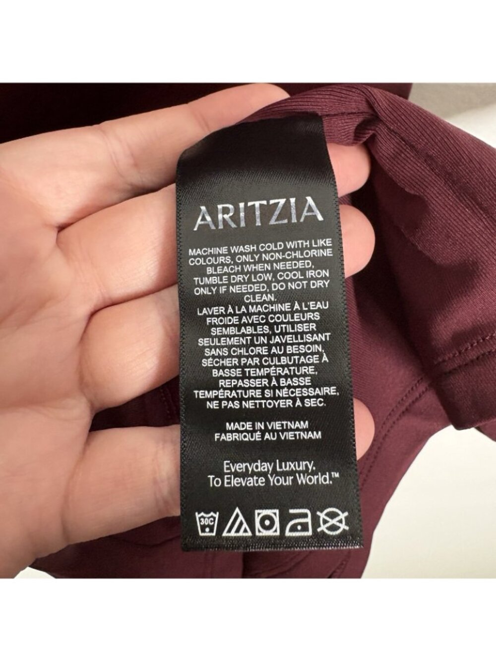 Aritzia Sz S Burgundy Strapless Original Contour Enrapture Mini Tube Dress NWOT - Picture 7 of 8